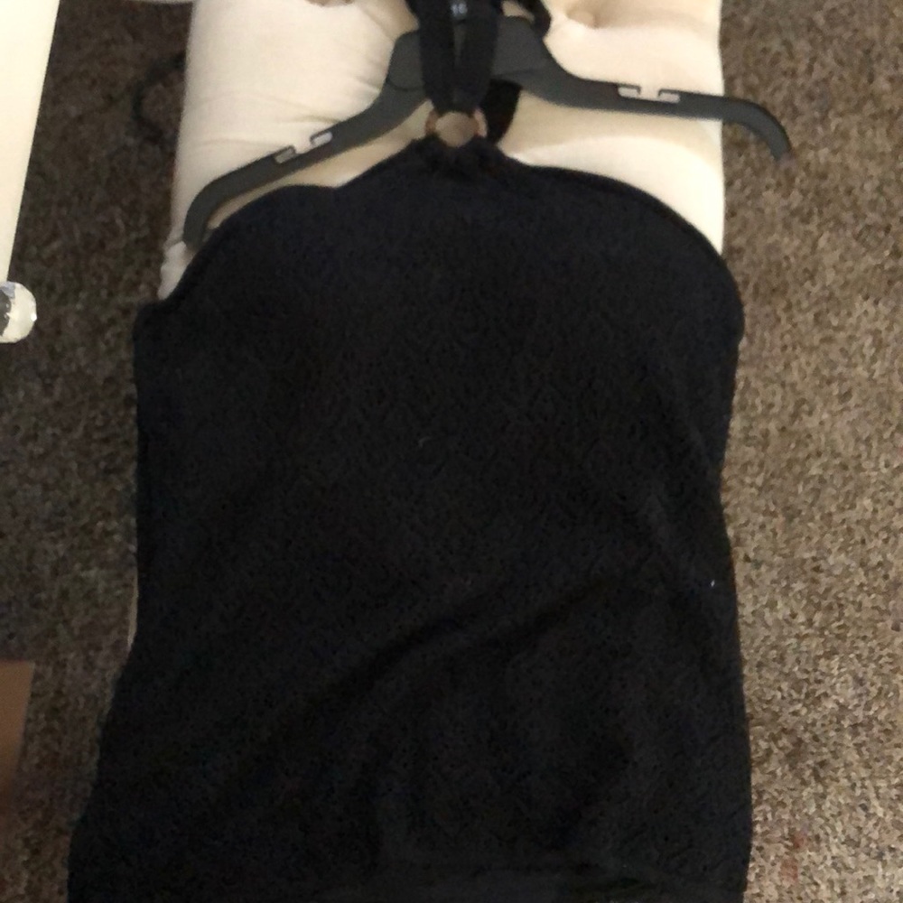 Black halter with built in bra